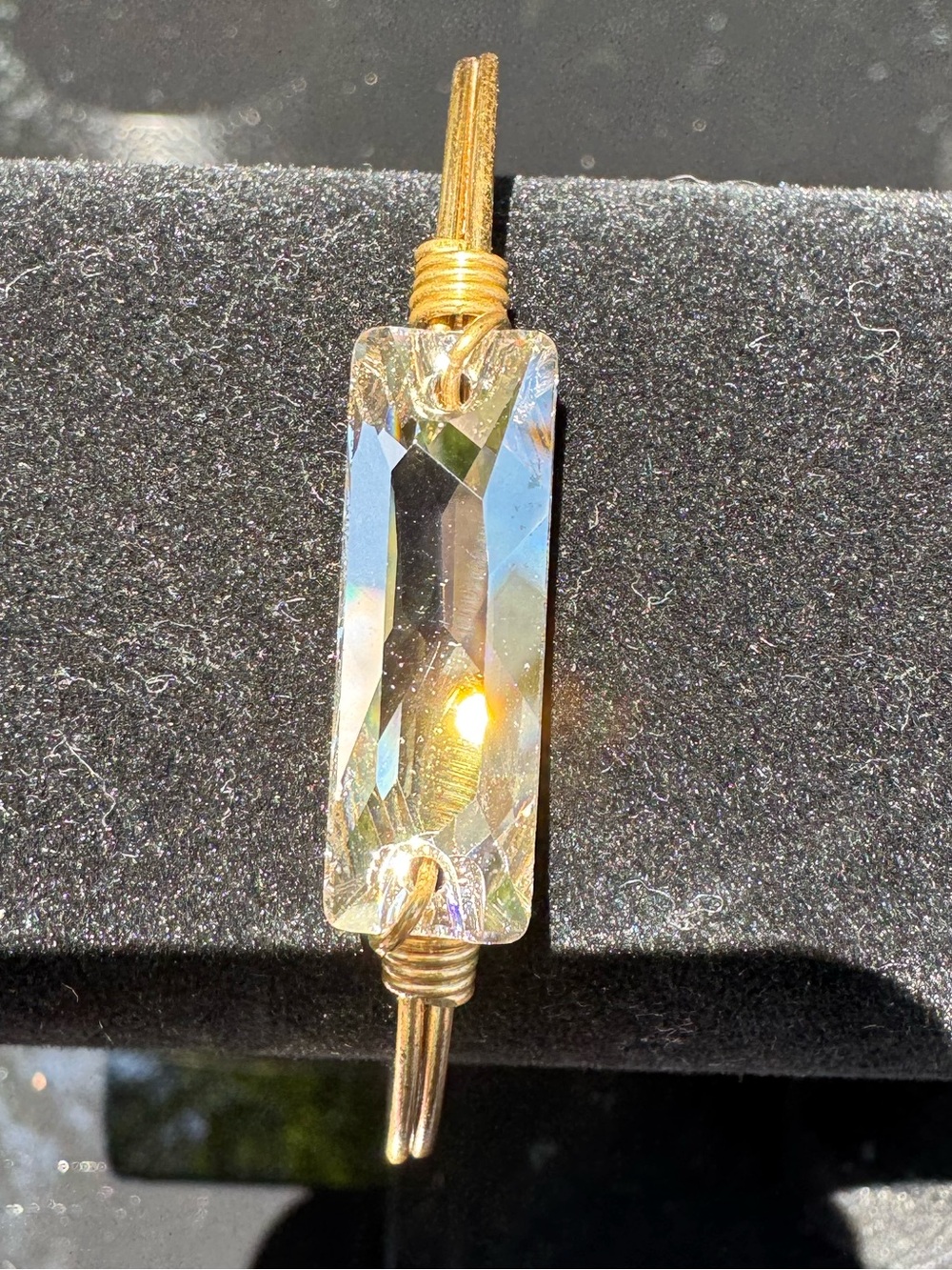 Luca + Danni Gold Wire Clear Crystal Bar Bracelet